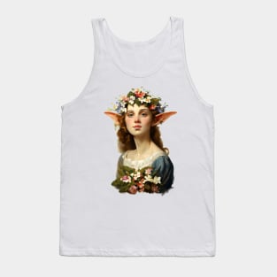 Elf Girl with flowers vintage baroque painting Tank Top